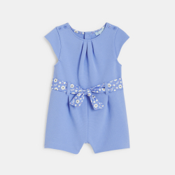 أفرول قصير فاخر مع حزام زهري للفتاة الرضيعة